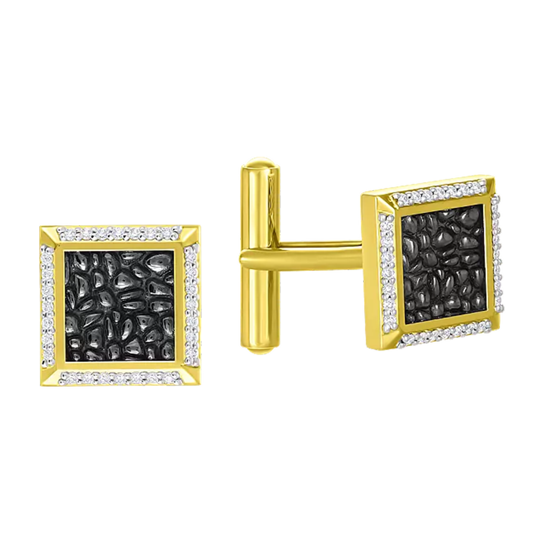 Запонки с бриллиантами, желтое золото