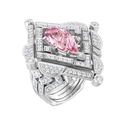 Кольцо с морганитом и бриллиантами, белое золото 1