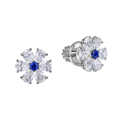 Пусеты с сапфирами и бриллиантами, белое золото