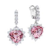 Серьги с морганитами и бриллиантами, белое золото