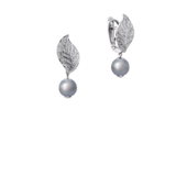 Серьги с жемчугом, бриллиантами и сапфирами, белое золото