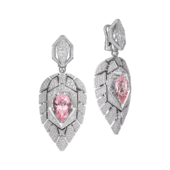 Серьги с морганитами и бриллиантами, белое золото