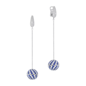 Серьги с бриллиантами и сапфирами, белое золото