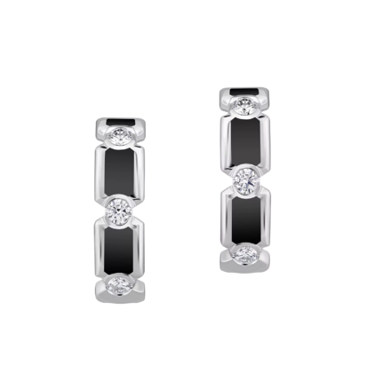  Серьги с бриллиантами, белое золото, черная н.керамика 2
