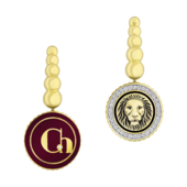 Серьги с бриллиантами, желтое золото, н.керамика