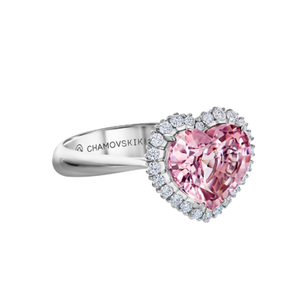 Кольцо со шпинелью и бриллиантами, белое золото 3