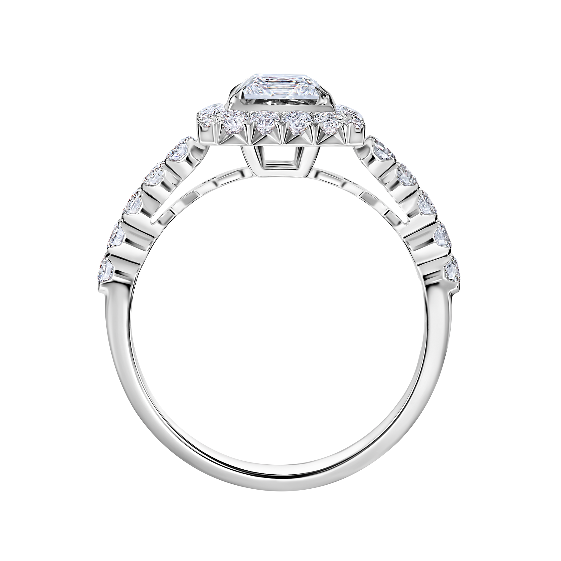 Кольцо с бриллиантами, белое золото