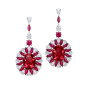 Серьги Rosetta с рубеллитом и бриллиантами, белое золото