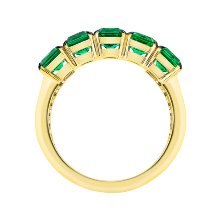 Кольцо с изумрудами, желтое золото 3