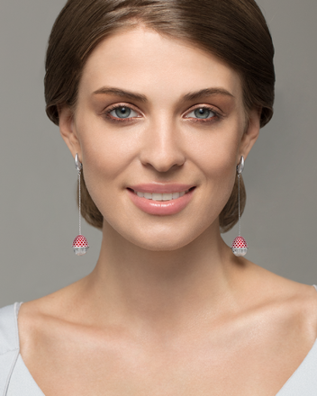 Серьги с бриллиантами, белое золото, н.керамика 4