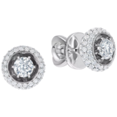 Пусеты с бриллиантами, белое золото