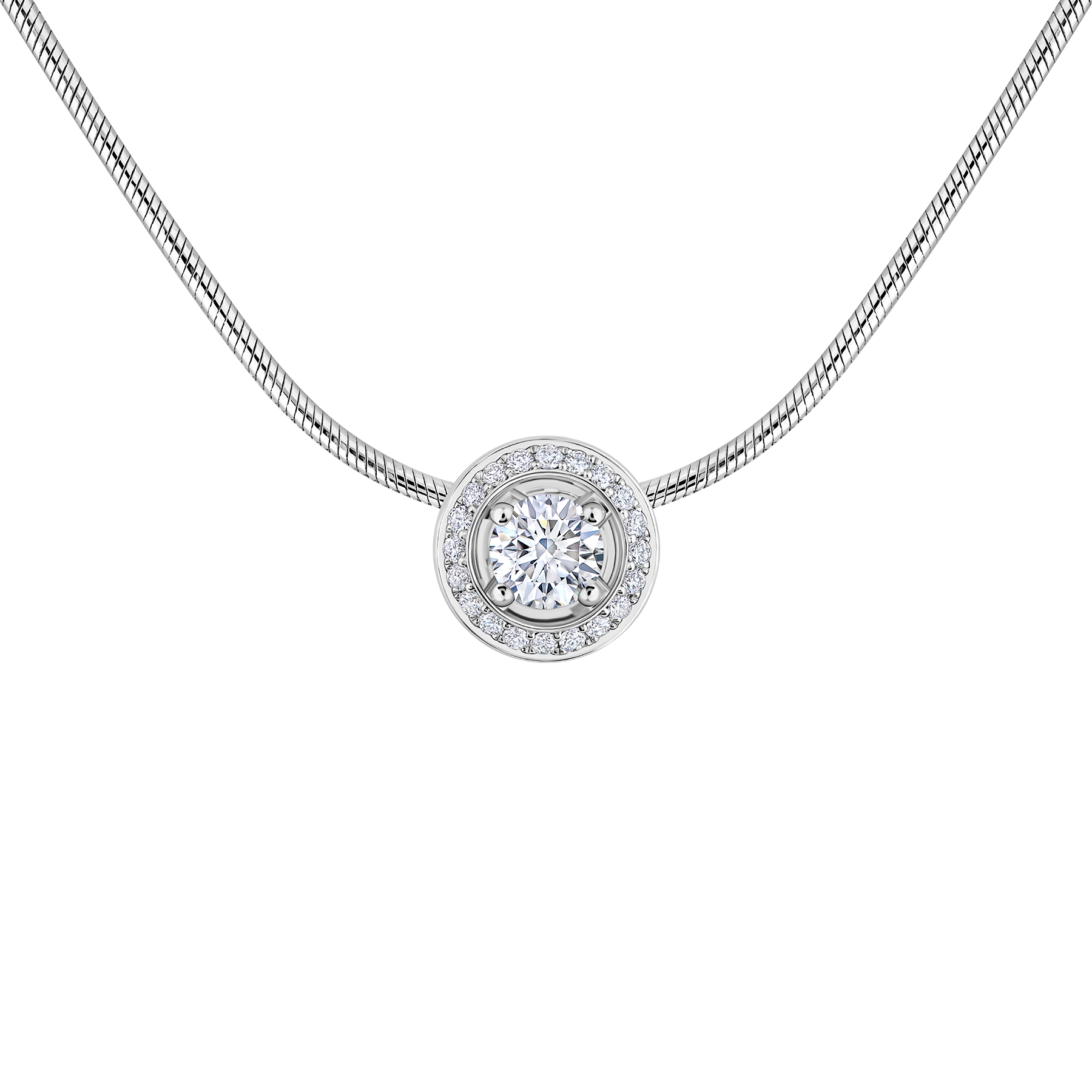 Колье с бриллиантами, белое золото