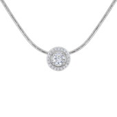 Колье с бриллиантами, белое золото