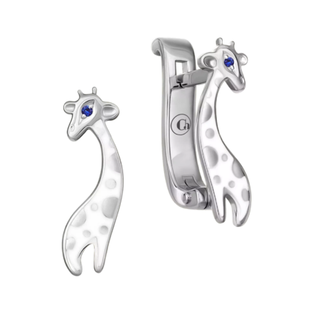 Серьги с сапфирами, белое золото, н.керамика 1