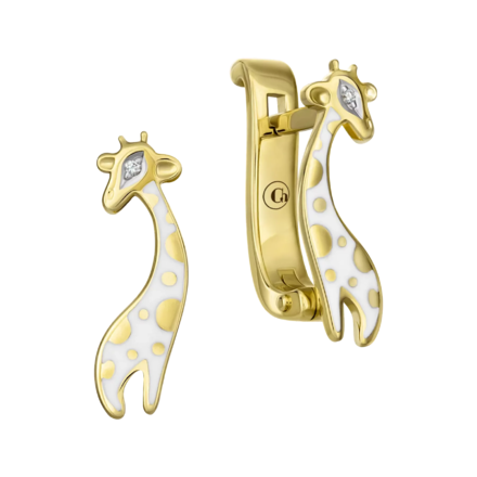 Серьги с бриллиантами, желтое золото, н.керамика 1