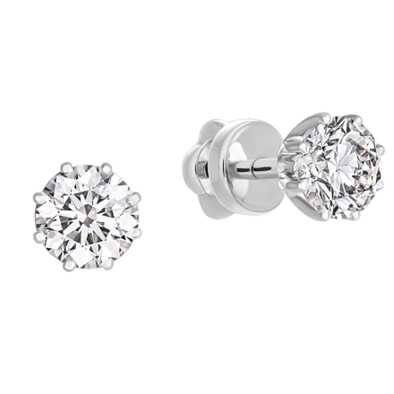 Пусеты с бриллиантами, белое золото, н.керамика 1