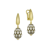 Серьги с бриллиантами, желтое золото, н.керамика