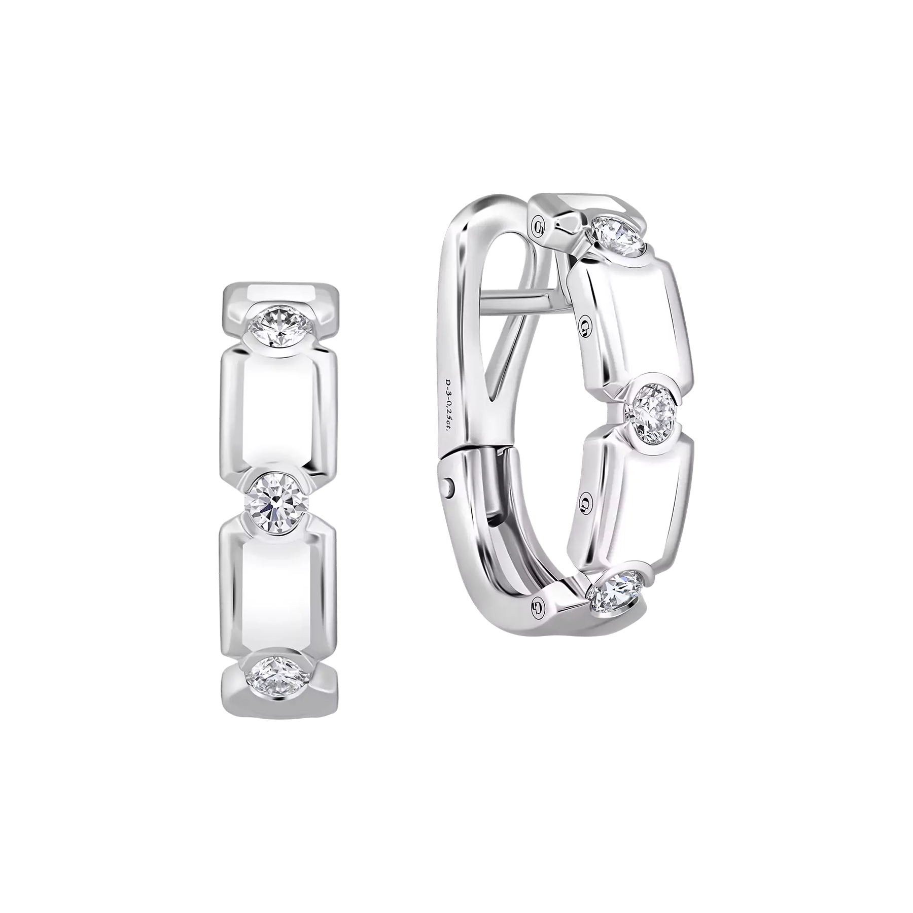 Серьги с бриллиантами, белое золото, белая н.керамика