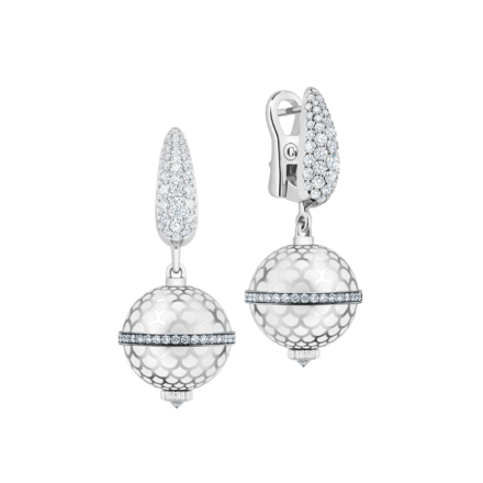 Серьги с бриллиантами, белое золото, белая н.керамика 1