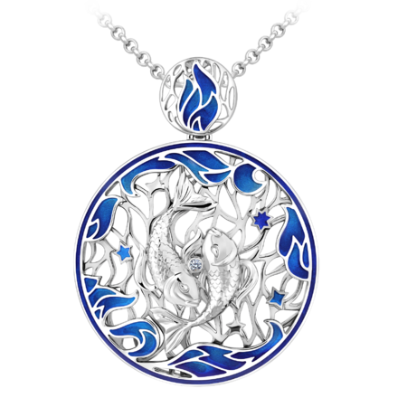 Подвес с бриллиантом, белое золото, н.керамика 1