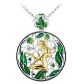 Подвес с бриллиантом, белое и жёлтое золото, н.керамика