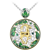 Подвес с бриллиантом, белое и жёлтое золото, н.керамика