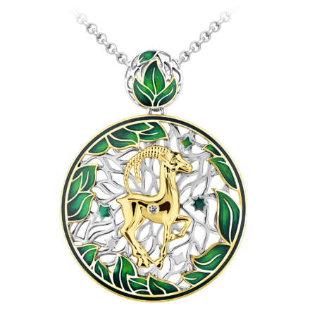 Подвес с бриллиантом, белое и жёлтое золото, н.керамика 1