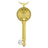 Подвес с рубином и бриллиантами, жёлтое и белое золото