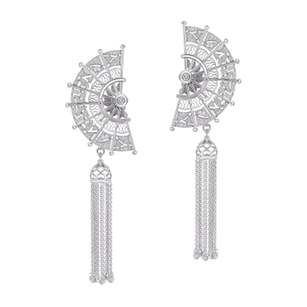 Серьги с бриллиантами, белое золото 1