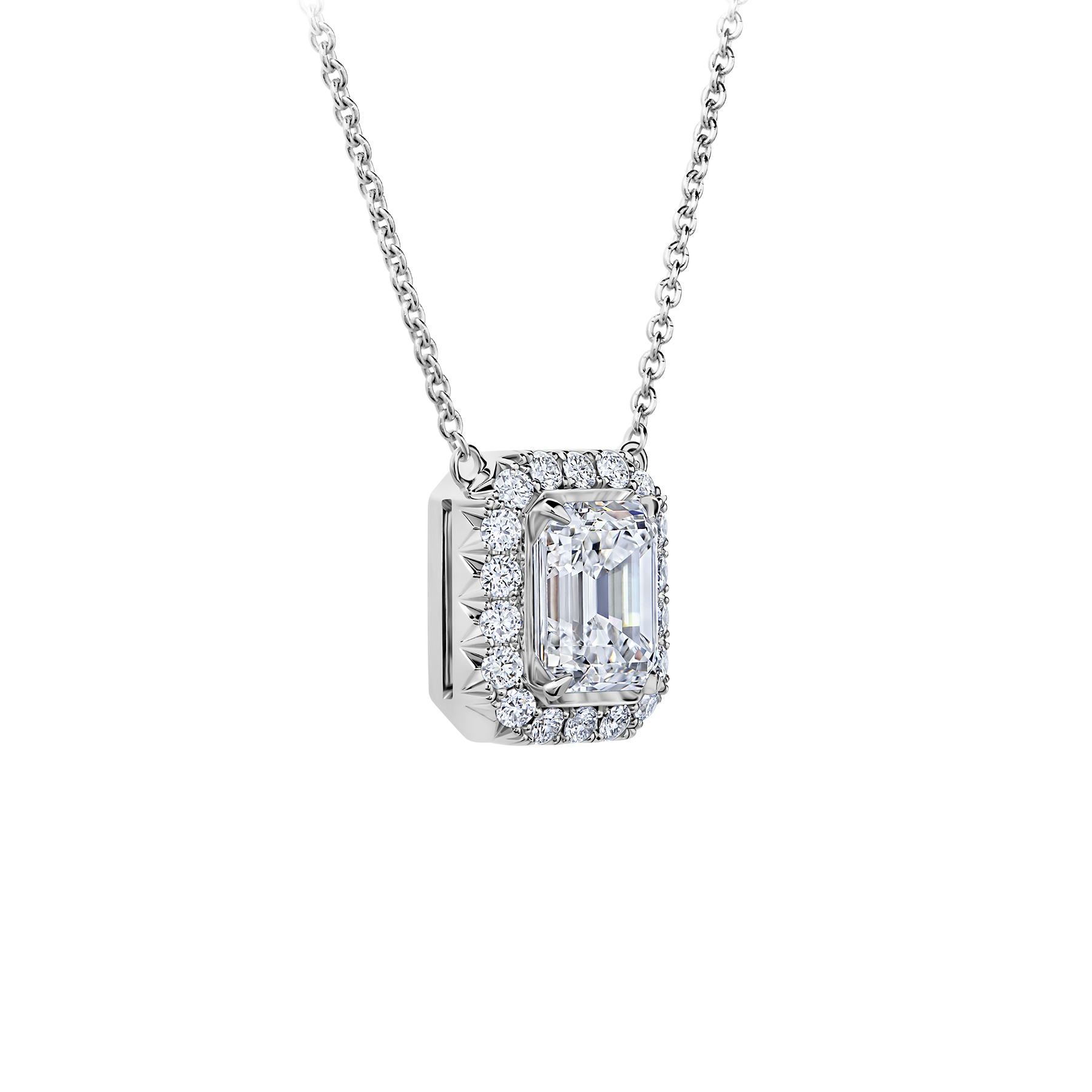 Колье с бриллиантами, белое золото