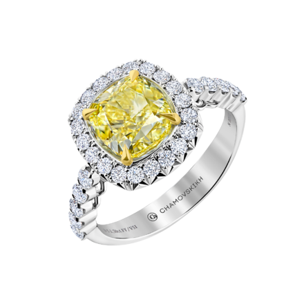 Кольцо с бриллиантами, белое золото 1