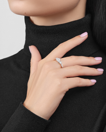 Помолвочное кольцо с бриллиантами, белое золото 2