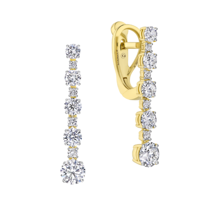 Серьги с бриллиантами, желтое золото 1