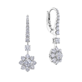 Серьги с бриллиантами, белое золото