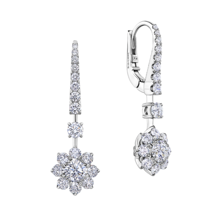 Серьги с бриллиантами, белое золото 1