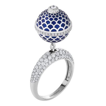 Кольцо с бриллиантами, белое золото, н.керамика 1