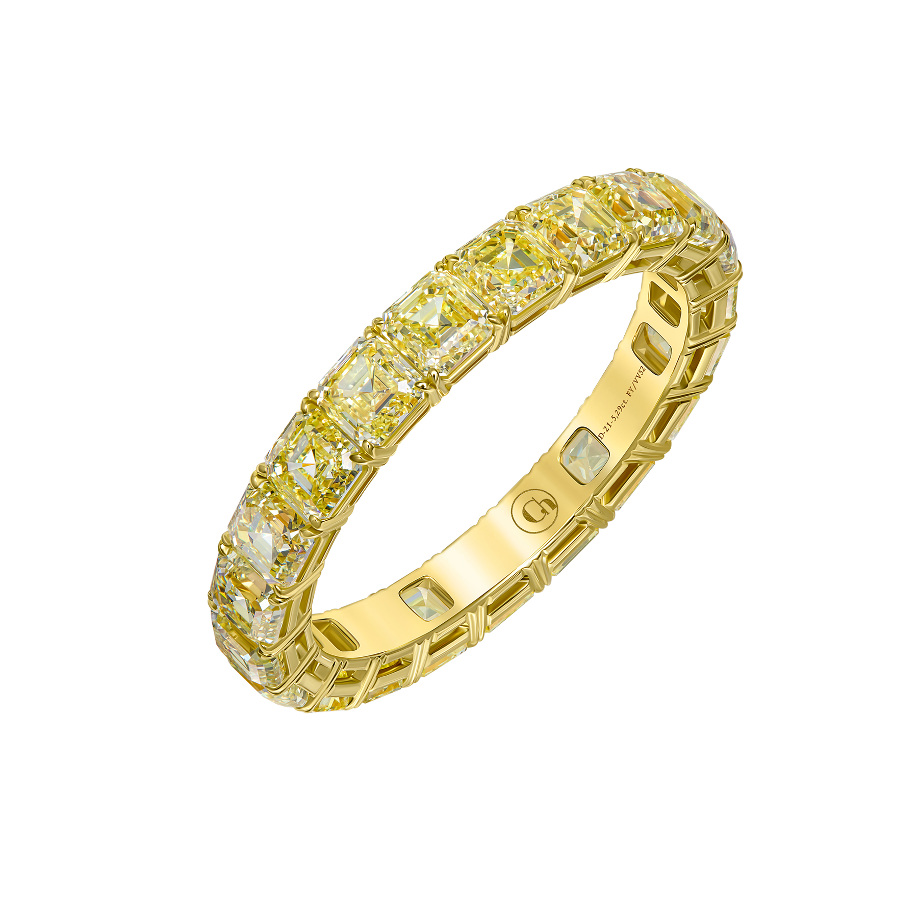 Кольцо с жёлтыми бриллиантами, жёлтое золото