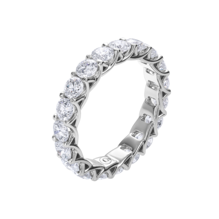 Обручальное кольцо с бриллиантами, белое золото 1