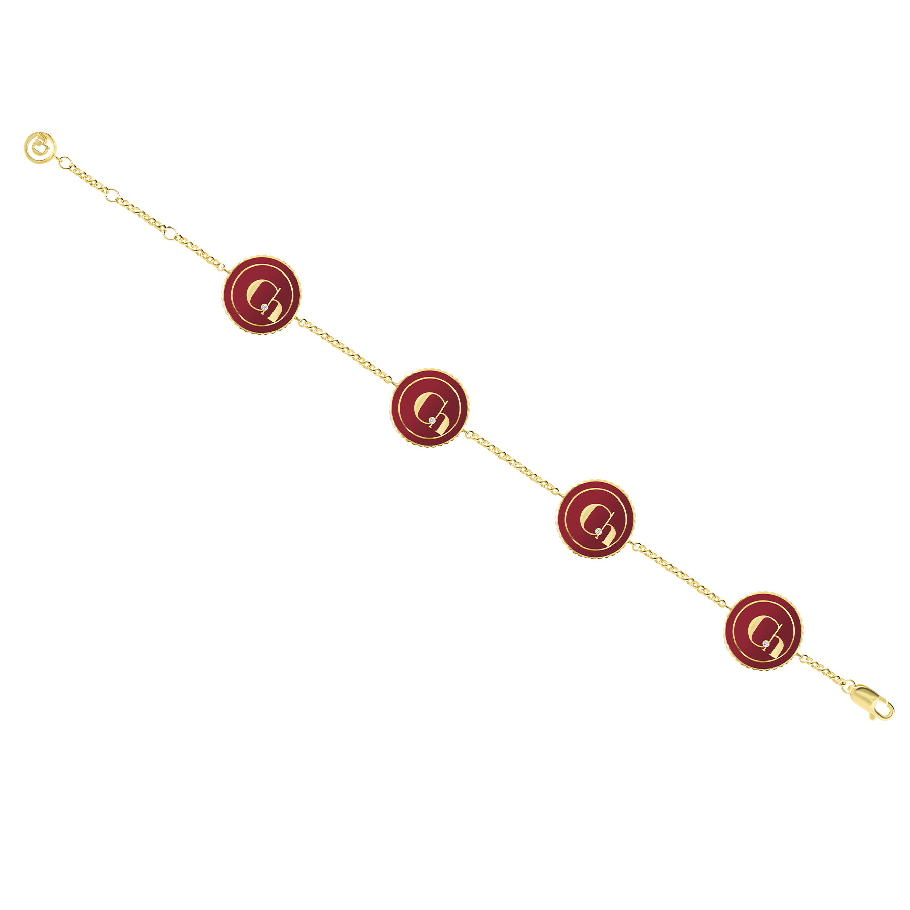 Браслет с бриллиантами, желтое золото