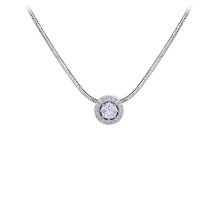 Колье с бриллиантами, белое золото 1