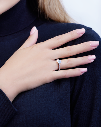 Помолвочное кольцо с бриллиантами, белое золото 3