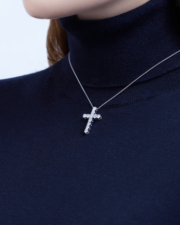 Колье с бриллиантами, белое золото 2