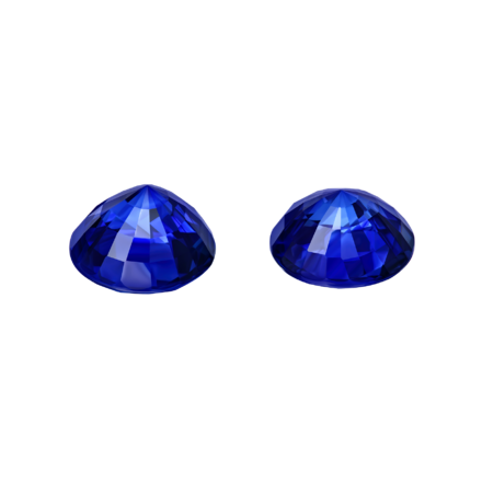 Сет из двух сапфиров, ROYAL BLUE, SRI LANKA, Круг, 4,47ct/ 3,9ct 2