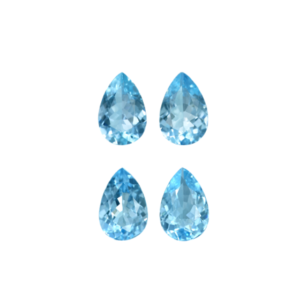 Сет из четырех аквамаринов, Груша, 4 шт. 5,7ct 1