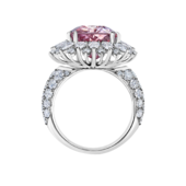 Кольцо с морганитом и бриллиантами, белое золото