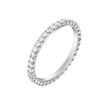 Обручальное кольцо с бриллиантами, белое золото 1