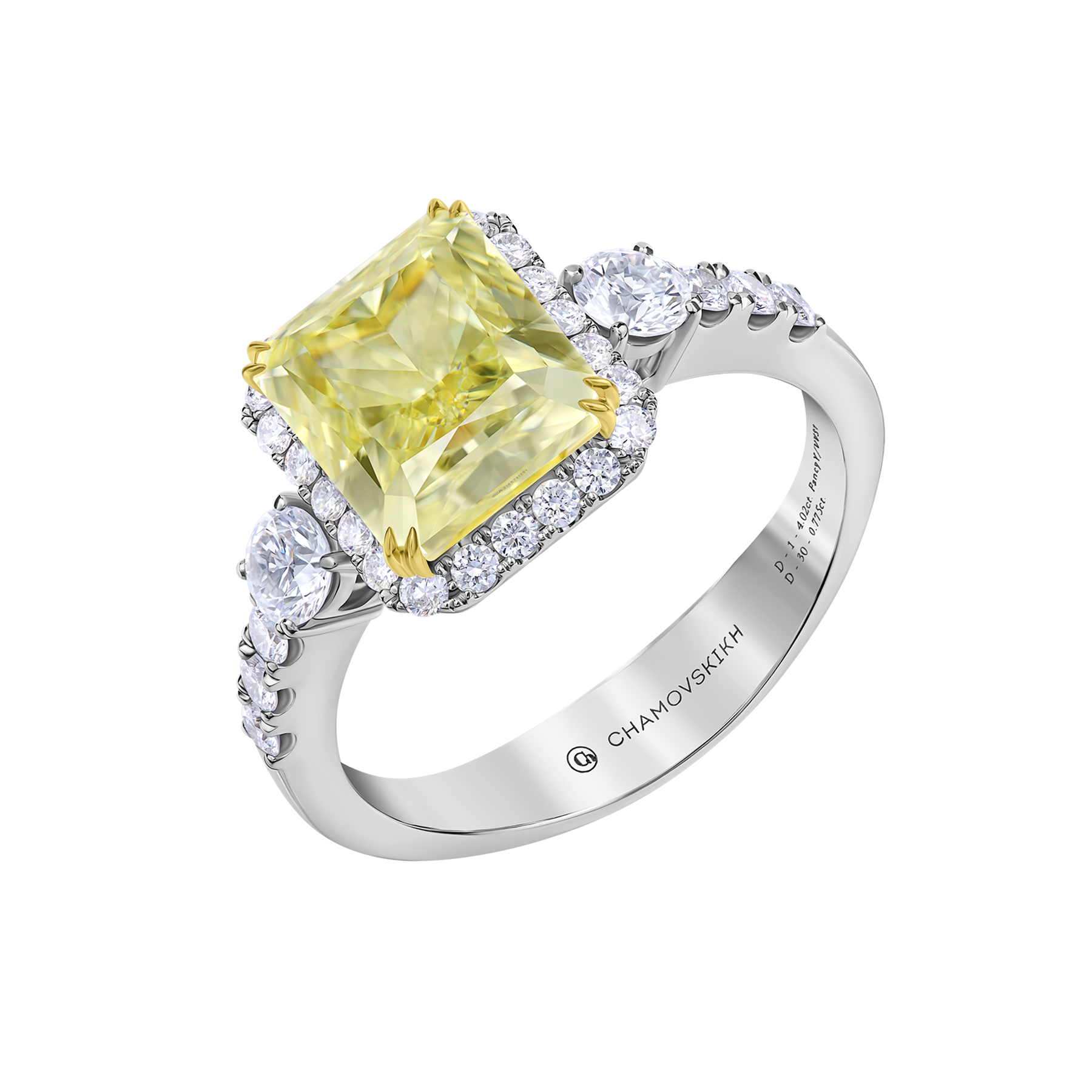 Кольцо с бриллиантами, белое золото