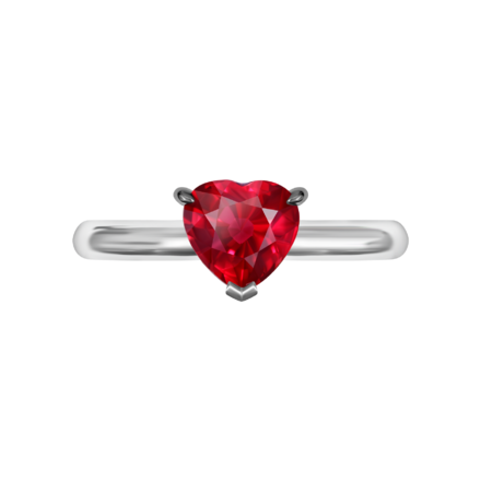 Кольцо с рубином, белое золото 2