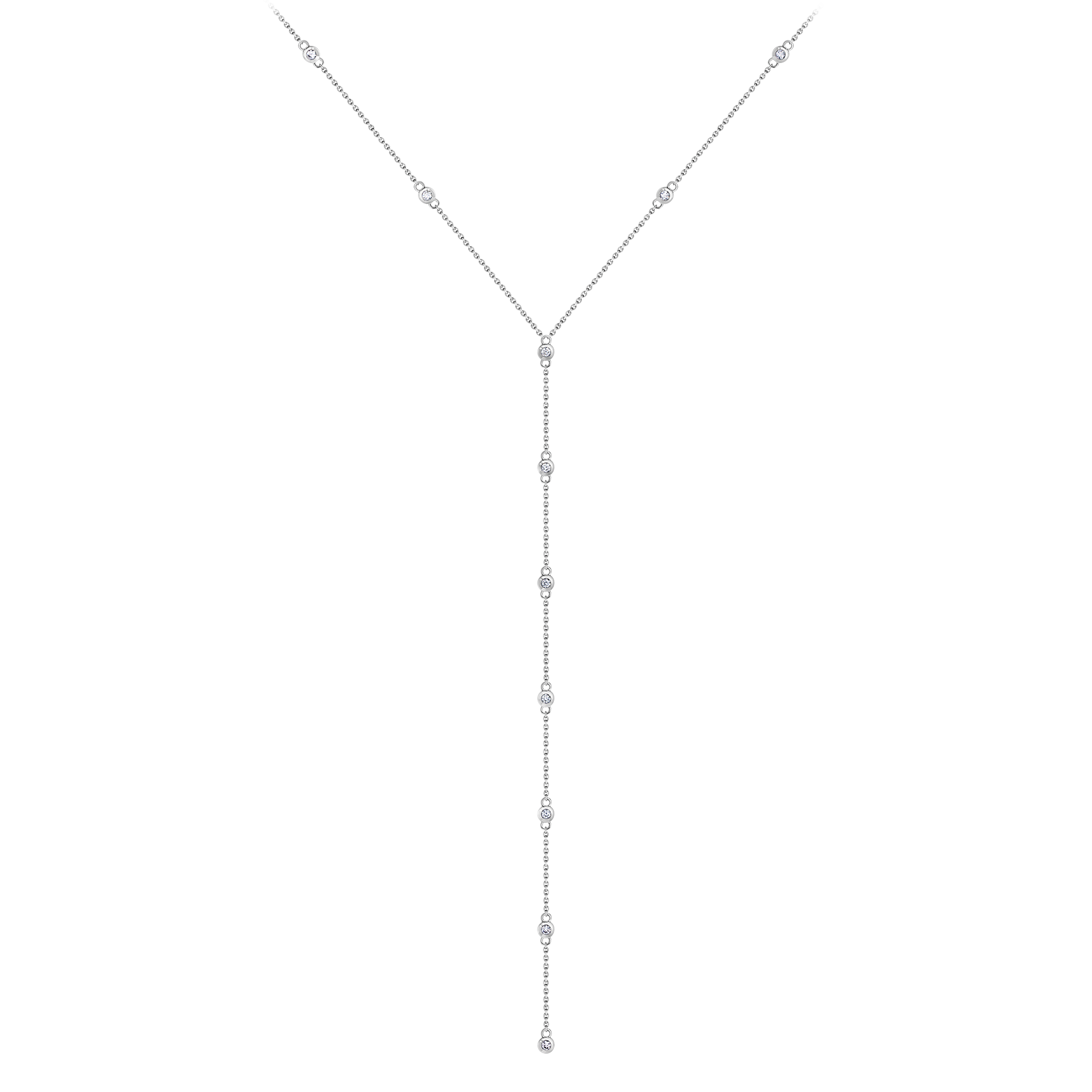 Колье с бриллиантами, белое золото