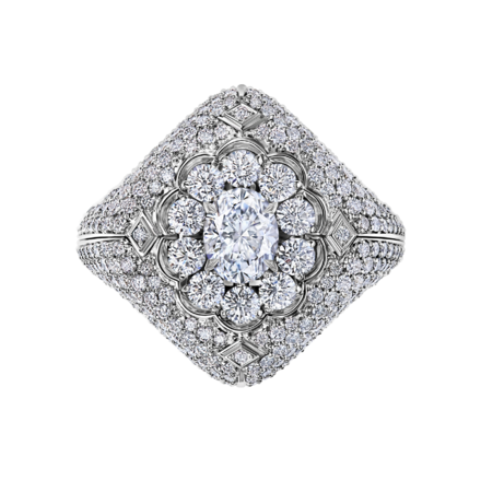 Кольцо с бриллиантами, белое золото 2